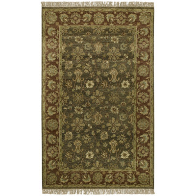 Tapis brun / beige en laine noué à la main Carrickfergus