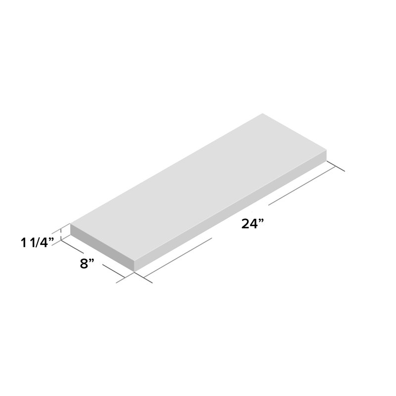 Hansini Floating Shelf, Black, 1.25" H x 24" W x 8" D