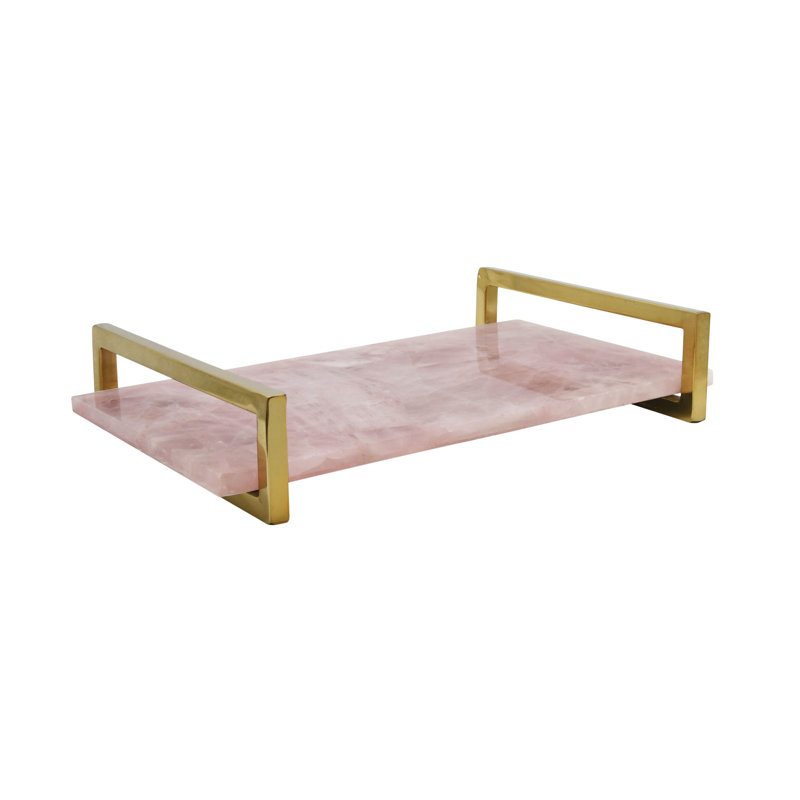 Jarvis Tray, Pink/Brass