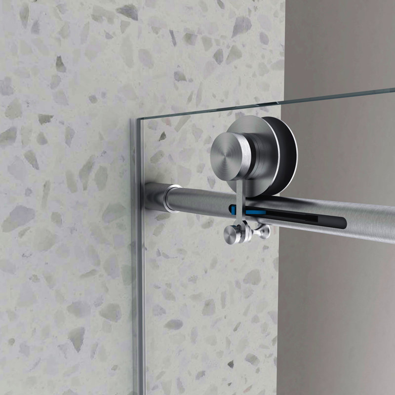 Frameless One Fixed And One Shifted Shower Door, 70Mm 304 Stainless Steel Large Pulleys With Adjustable Soft Closing Function,With Nano Easy Cleaning,Stick Explosion-Proof Menbrance
