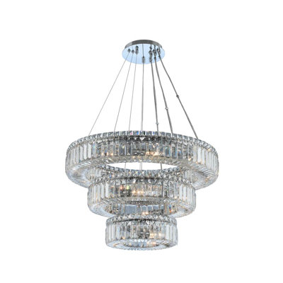 Rondelle 18 LT Chrome/Clear Tiered Chandelier Allegri