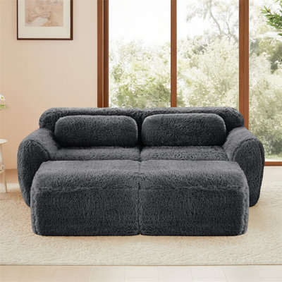 80.3" U-Shaped 2-Seater Sofa with Ottoman