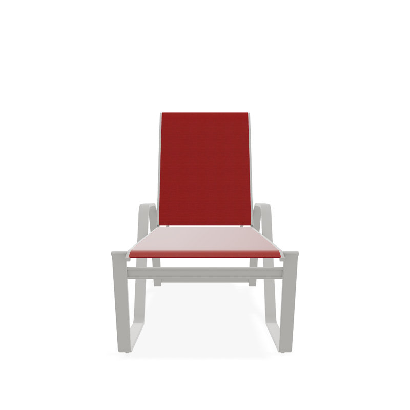 Chaise longue inclinable Holna, Neige texturée, Rouge 1D Sunbrella®