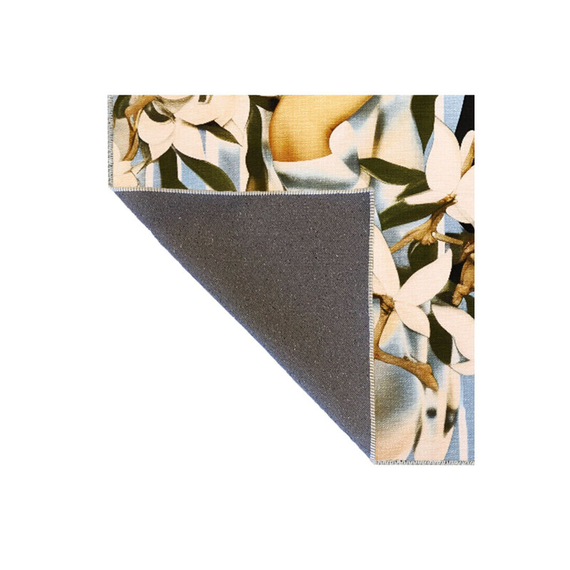 Tapis à motif floral moderne lavable de la collection Waso de la collection Dido