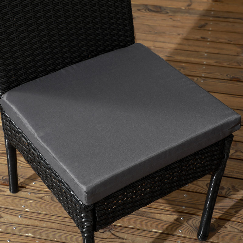 Aiven Patio Dining Side Chair with Cushion, Grey