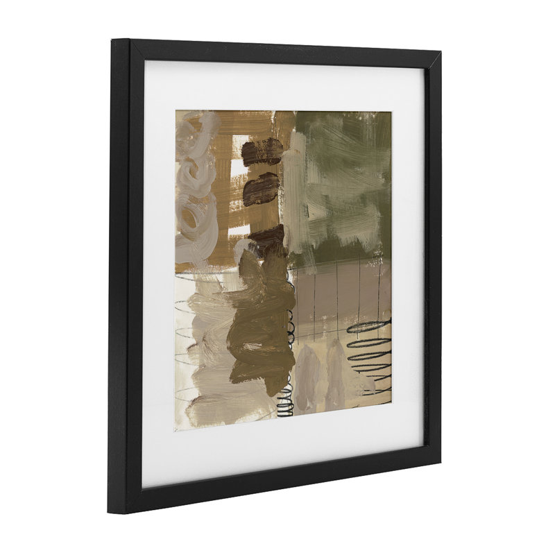 «Holiday Express Abstraction», reproduction d'art sous verre encadrée par Brent Baker, H 13 po x l 13 po, Cadre noir minuit