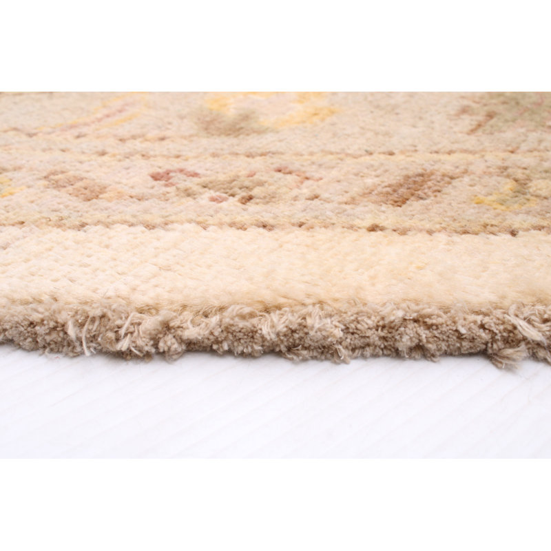 Tapis rond en laine noué à la main de conception unique 8 pi New Age Crescencio