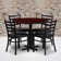 Jinnie 36'' Round Laminate Table Set with X-Base and 4 Ladder Back Metal Chairs