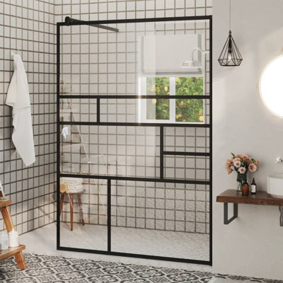 VidaXL Walk-in Shower Enclosure Bathroom Wall Panel Shower Screen ESG Glass