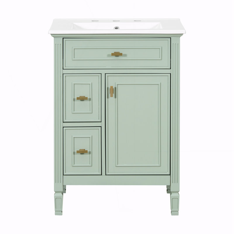 Meuble-lavabo de 24 po avec lavabo, Vert