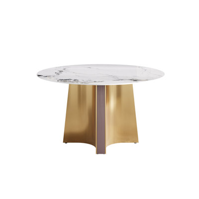 Stainless Steel Base Round Dining Table