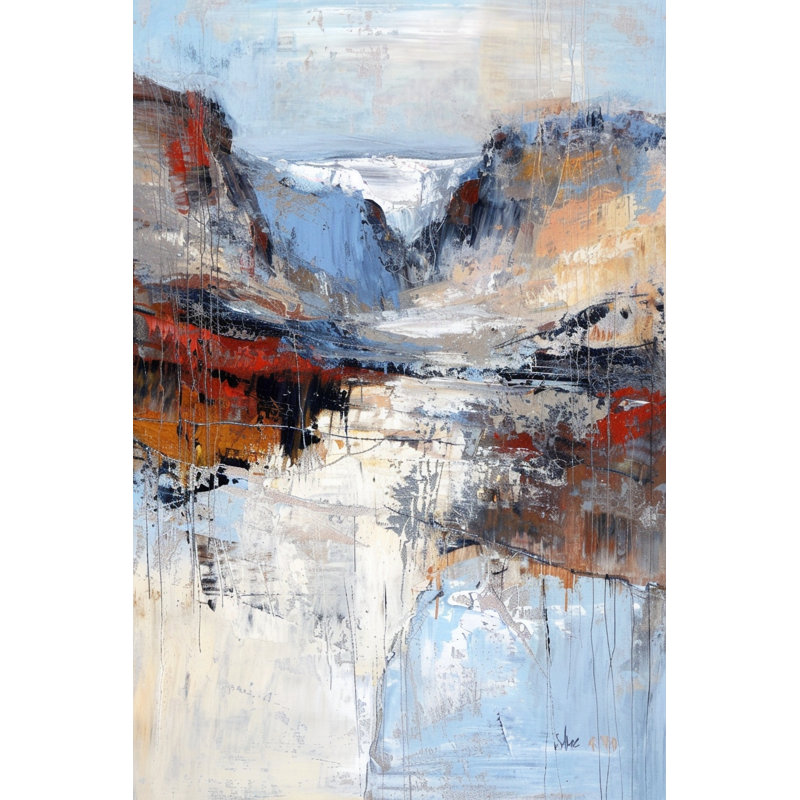 Azur, crête azur, paysage abstrait, art mural sur toile tendue, L 16 po x H 24 po x P 1,5 po