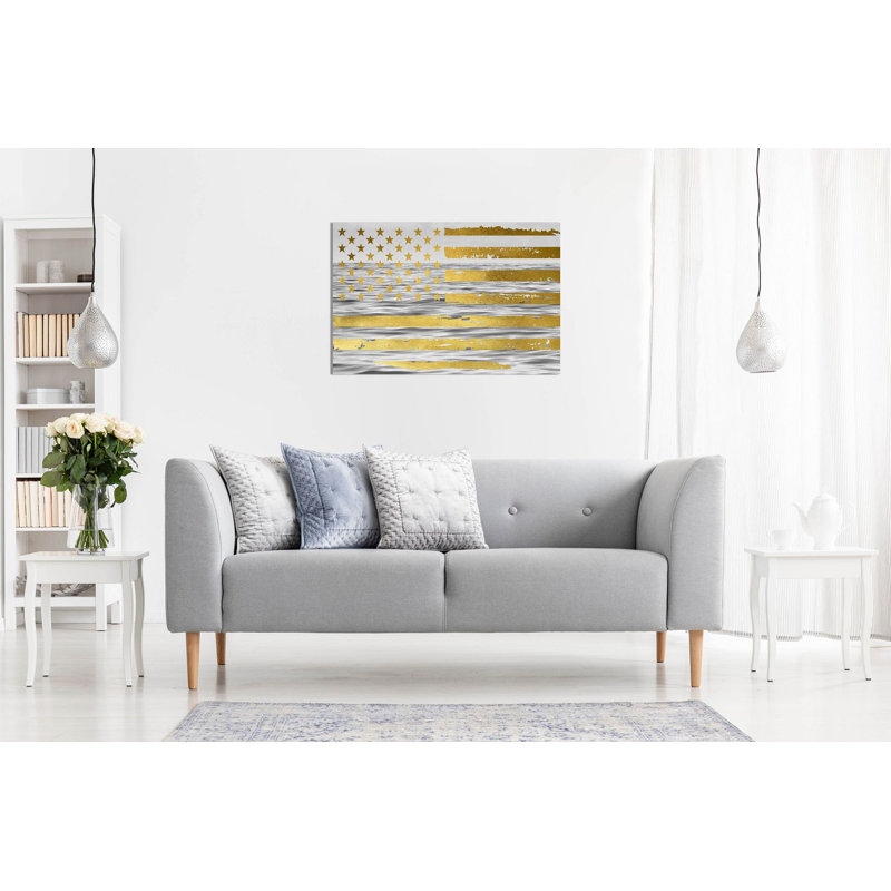 American Flag - Wrapped Canvas Print, 20cm H x 31cm W