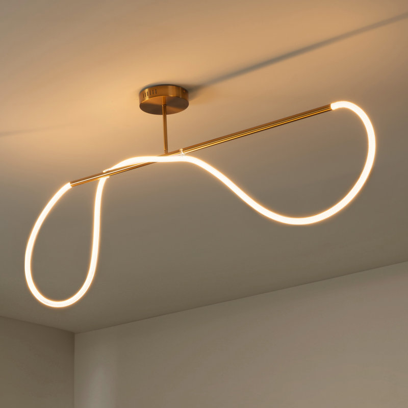 Alessio 1 - Light LED Flush Mount, 36" H x 39.98" W x 0.75" D, Brass Gold
