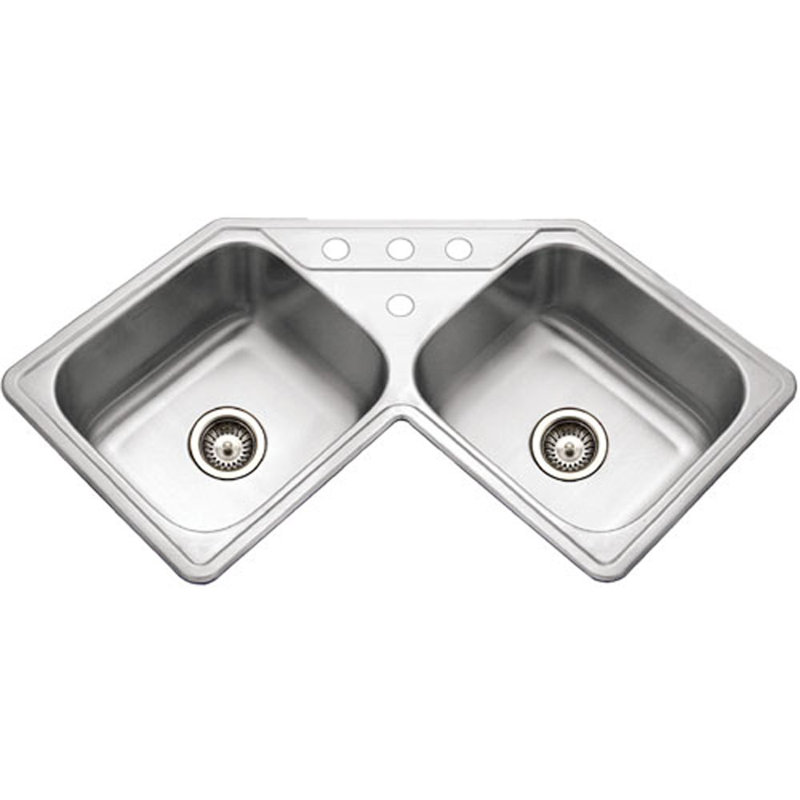 Legend 31.88'' L Double Bowl Stainless Steel Kitchen Sink