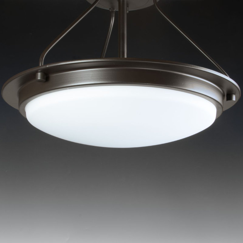 Vanderhoff Glass Semi Flush Mount, 10.75" H x 15" W x 15" D, Architectural Bronze