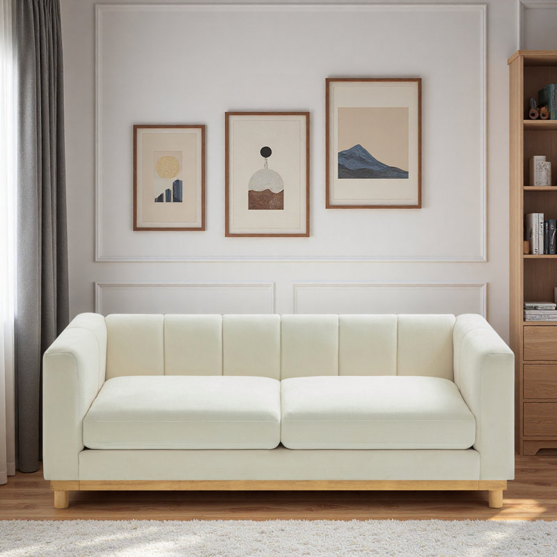 Canapé moderne avec rembourrage épais et support solide, Beige