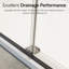 Porte de douche coulissante double sans cadre 46-48 "x H 76", verre trempé 5/16 ", noir mat, fermeture en douceur