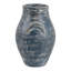 Vase rond artisanal en terre cuite, motif bourgeon, pour une décoration rustique - Grand vase arrondi avec poignées latérales, idéal pour le salon ou une étagère - 20 cm