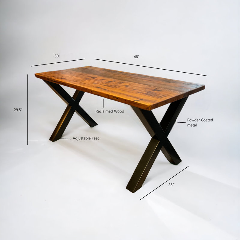 Metal Base Dining Table, 48" L x 30" W