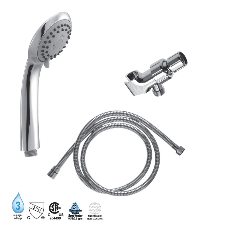 Pomme de douche à main multifonction Akuaplus, Chrome