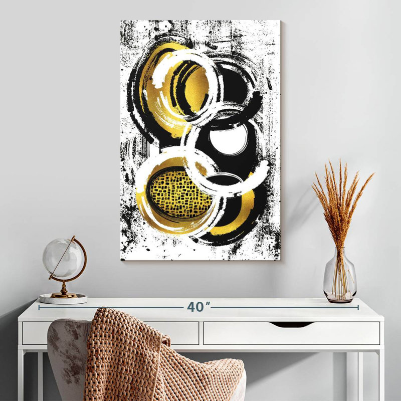 Avery Gold Abstract Painting I, 30" H x 20" W