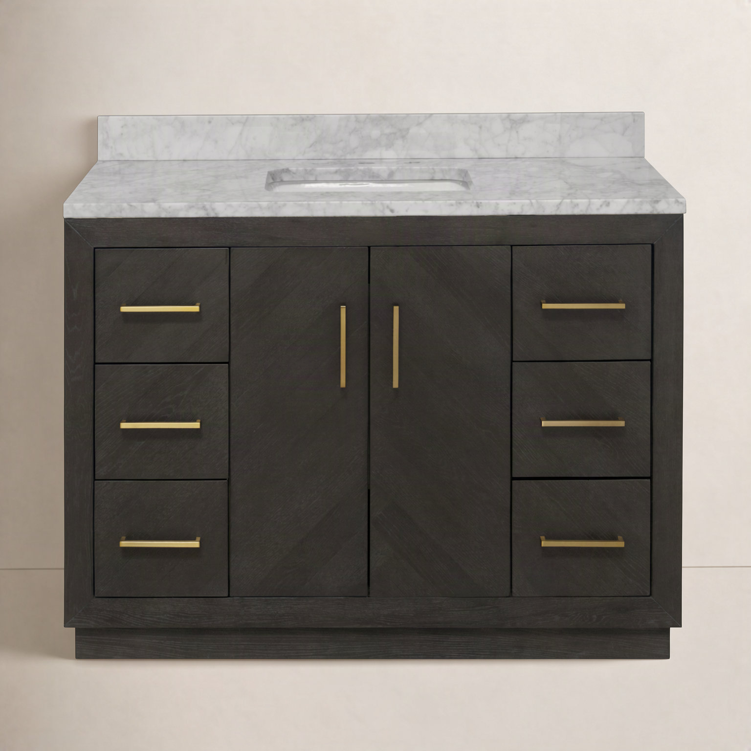 Sadelle 48'' Single Bathroom Vanity, Dark Oak