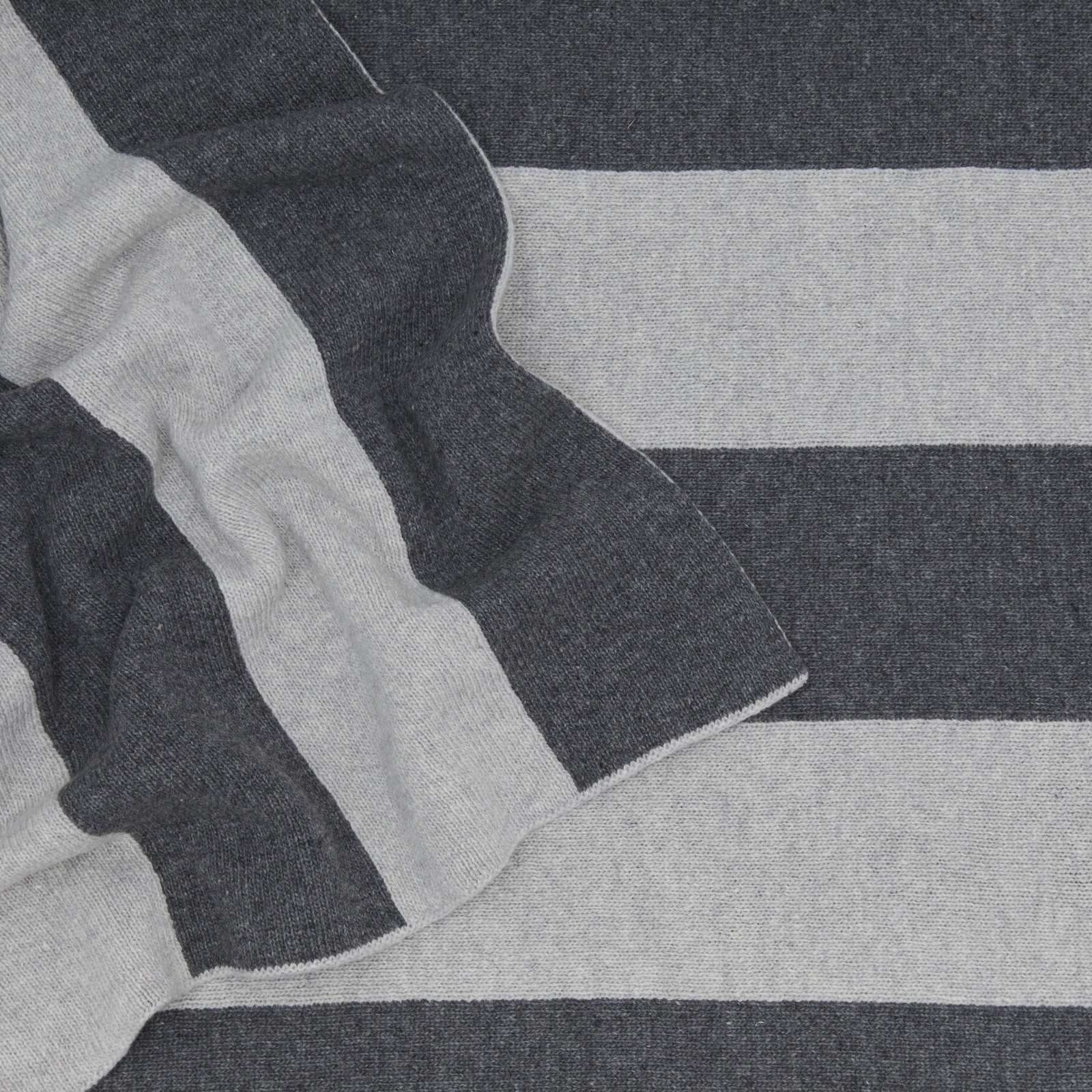 Simple Striped Throw Blanket, Light Gray/Dark Gray