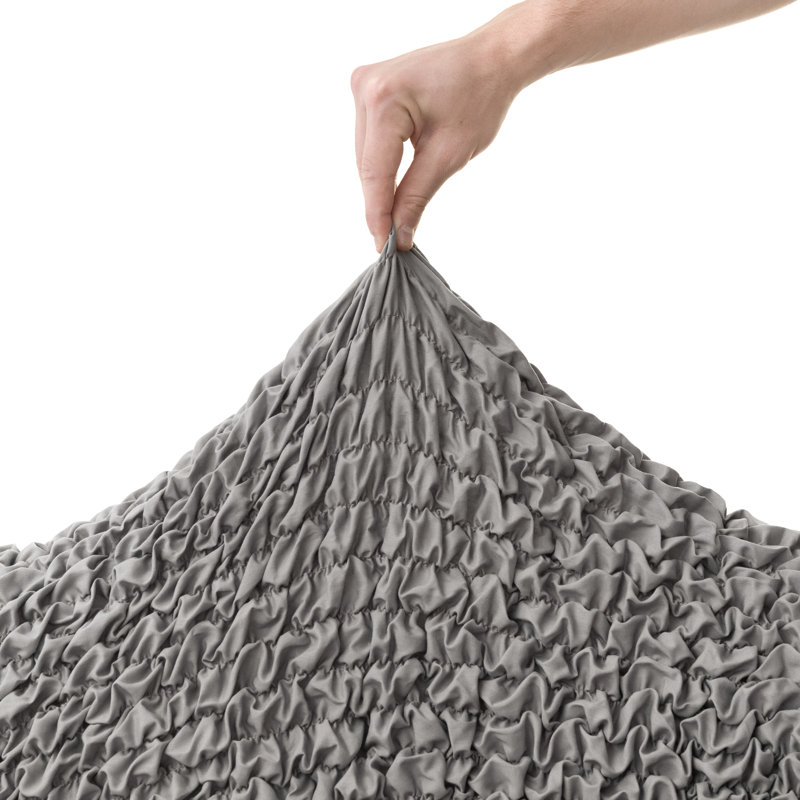 Stretchy Slipcover for Throw Pillow - Eco-Friendly & Soft - Fuco Cotton Collection (Set of 2), Gray
