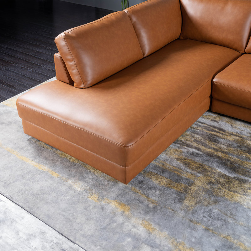 Canapé modulaire en cuir moderne Mid Century Pluie, Orienté à gauche (vu de face)