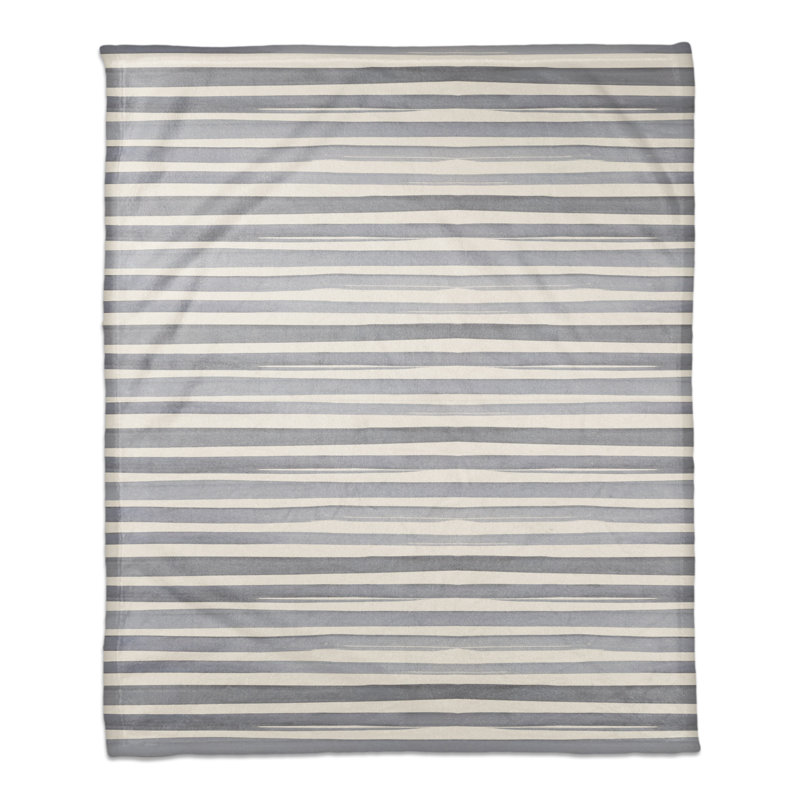Hand Woven Throw Blanket, Blue/White