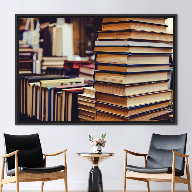 Art abstrait sur toile avec bibliothèque abstraite - décoration murale idéale pour la salle de lecture ou cadeau de bibliothèque pour les amoureux des livres