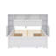 Lit de rangement en bois avec tête de bibliothèque allongée, six tiroirs et port de charge-1009932192