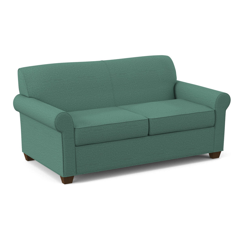 Finn 75" Rolled Arm Sofa Bed, Cafelle, Innerspring, Antic Lagoon