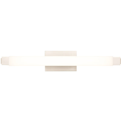 Applique murale à DEL intégrée de 66 cm (26 po) en nickel brossé, DEL basse consommation et lumineuse, 1830 lumens, 21 W, double installation verticale/horizontale, 3 températures de couleur (3000 K, 4000 K et 5000 K), compatible avec variateurs, facile à installer