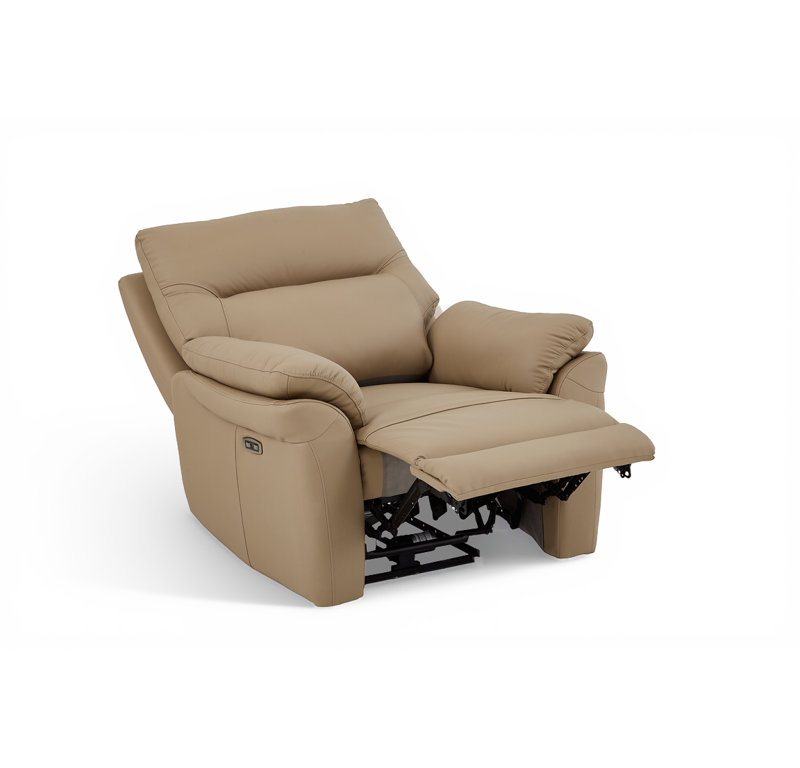 Tationa 99cm Wide Leather Match Standard Recliner, Leather Match - Beige