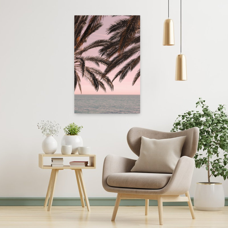 Art contemporain, palmier abstrait, art côtier, H 36 po x l 24 po