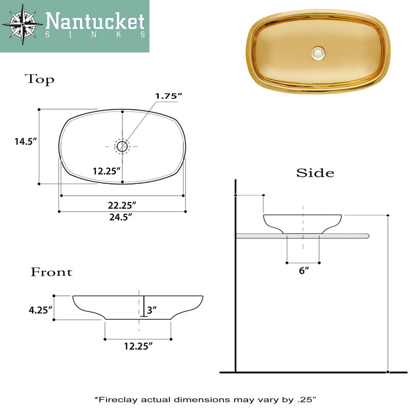 Regatta 24.5'' L Bathroom Sink
