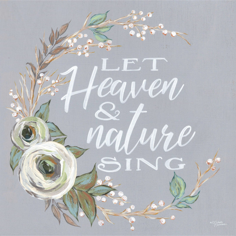«Let Heaven and Nature Sing» par Michele Norman - art textuel, H 12 po x l 12 po, Non, Toile tendue