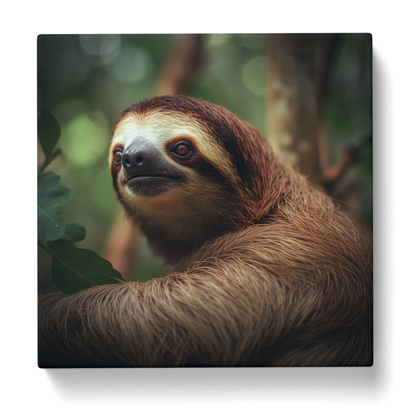 Sloth Photograph - Wrapped Canvas, 35cm H x 35cm W x 3cm D