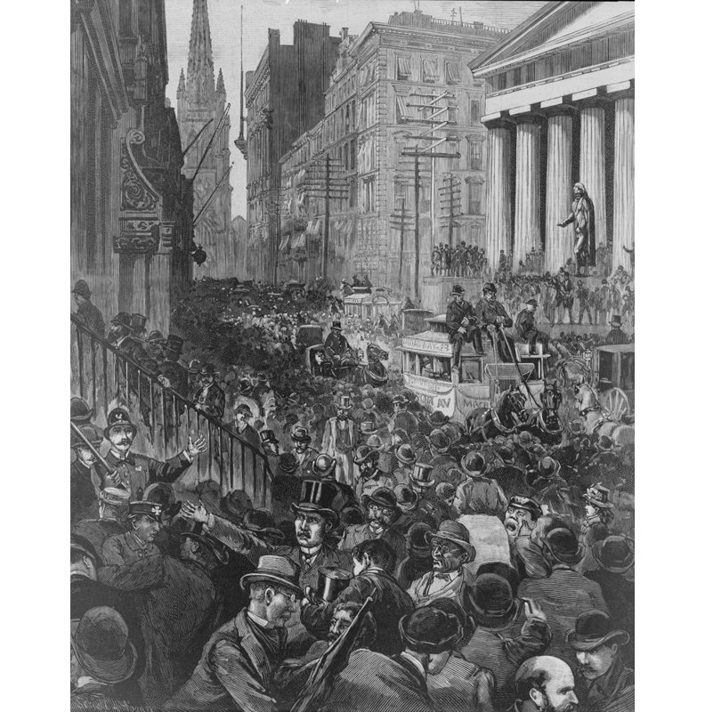 New York Stock 1888 Panic, H 24 po x l 19 po