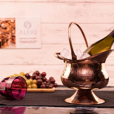 Handmde Copper Ice Bucket | Copper Beverage Pot 100% Solid Copper 210x220 mm