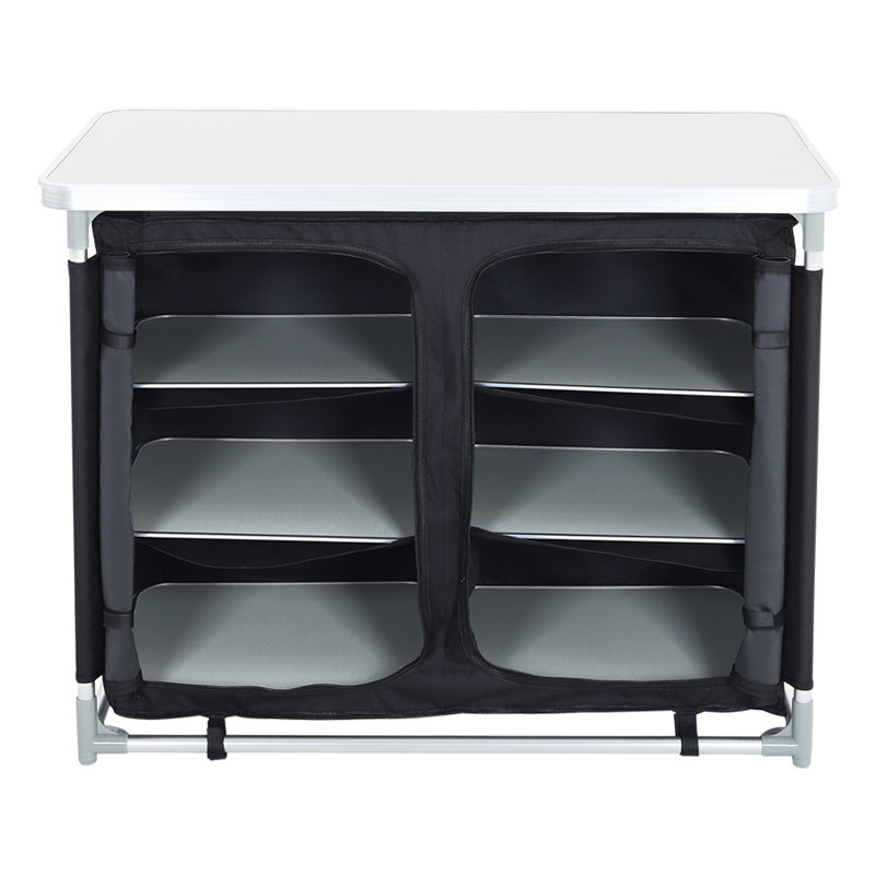 Foldable Outdoor Garden-Camping Kitchen, White/Black
