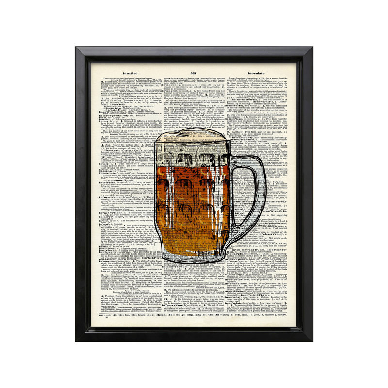 Bière givrée, 08"H x 10"W, Canvas, Black Framed