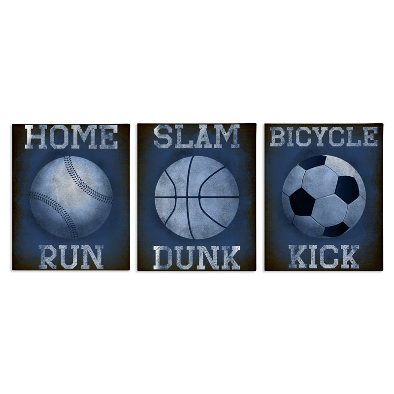 Ensemble de toile 3 pièces Sports Sports Inspiring Athlete, design par Marcus Prime, H 14 po x l 11 po