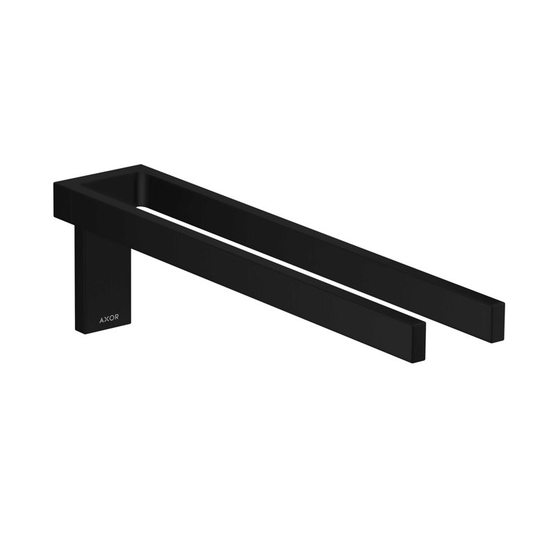 Universal Rectangular Double Towel Bar, Matte Black
