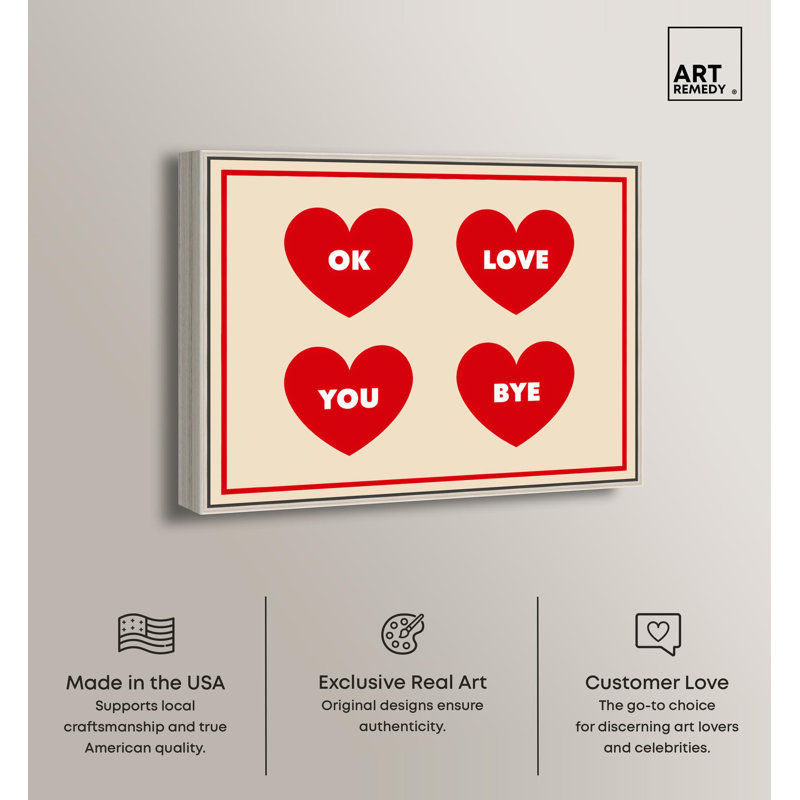 «Heart Sentiments», reproduction d'art sur toile par Art Remedy, H 31 po x l 37 po, Cadre argenté