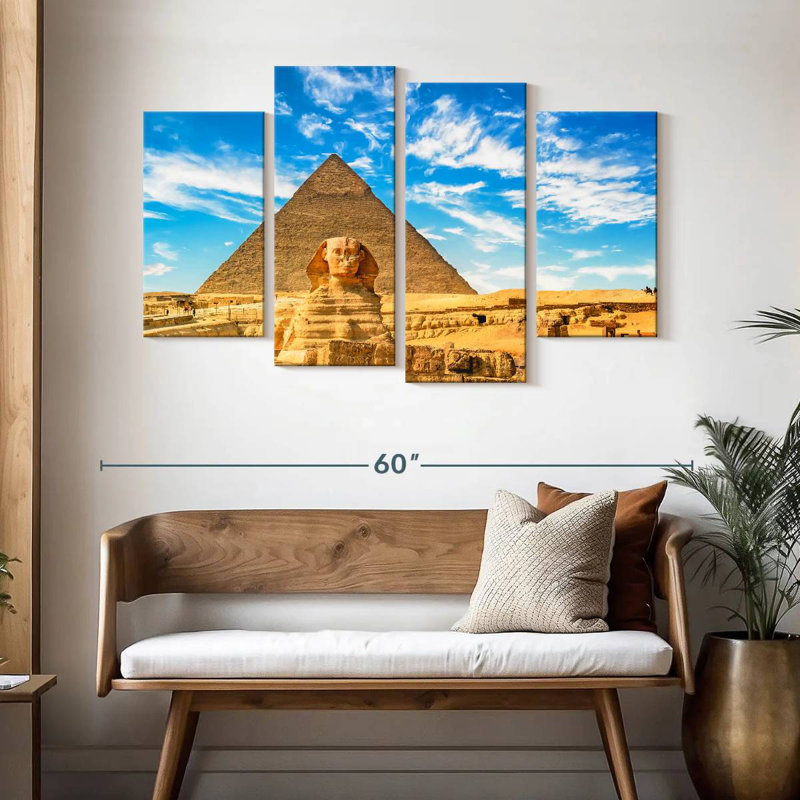 Sphinx et pyramide Adella, H 32 po x l 52 po