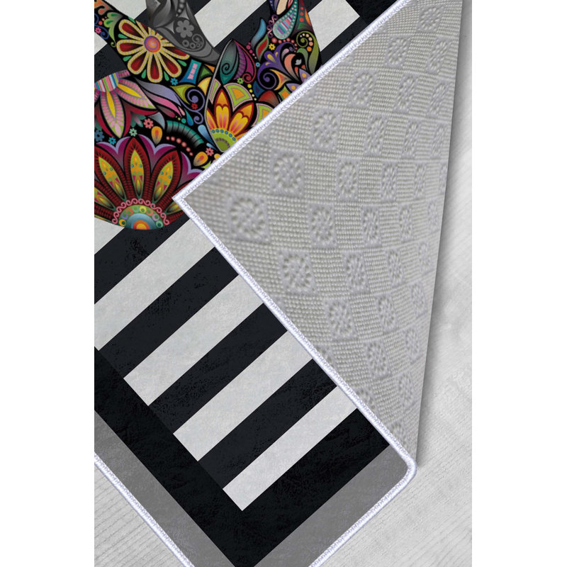 Stylish Woven Carpet, 100% Polyester, 4.0 x 5.9 Feet | 3D Digital Printing, Antibacterial, Non-Slip PVC Underside | Machine Washable, Pile Height: 0.3 Inches, Perfect for Living Room & Bedroom Decor