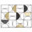 Metal Half Moon Geometric Black Wall Decor with Gold Detailing
